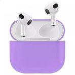 Coverzone Airpods 3 İle Uyumlu Kulaklık Koruyucu MDL04 İnce Silikon Slim Kapak Kılıf Lila