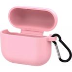 Coverzone Airpods 3 Kulaklık Koruyucu MDL01 Anahtarlıklı Silikon Kapak Kılıf Pembe