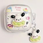 Coverzone AirPods ile uyumlu 3.Nesil True Wireless Earbuds Sert Kulaklık Kılıfı Yumuşak Soft Dokunuş Karakter Görünümlü Cartoon Kılıf (Sweet Time, AirPods 3. nesil)