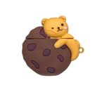 Coverzone AirPods ile uyumlu 4.Nesil True Wireless Earbuds Sert Kulaklık Kılıfı Yumuşak Soft Dokunuş Karakter Görünümlü Cartoon Kılıf (Cookie Bear, AirPods 4.Nesil)