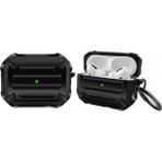 Coverzone Airpods Pro Için Kulaklık Koruyucu Çengelli Greenwood Armor Silikon Kılıf Siyah