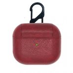 Coverzone Airpods Pro İle Uyumlu Brayn Style Kulaklık Koruyucu Çengelli Suni Deri Kılıf Kırmızı