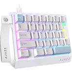 Coverzone Ajazz AK029 Ergonomik 29 Tuşlu Oyun Klavyesi - RGB Işıklandırma, 8000Hz Polling Hızı, 0.01mm Hızlı Tetikleme, Manyetik Switch Sistemi, Premium Ses Tasarımı (AK029 - Mavi Beyaz)
