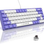 Coverzone AJAZZ AK680 65% Kablolu Hotswap Mekanik Oyun Klavyesi,68 Tuşlu Taşınabilir Anti-Ghosting Klavye,Gökkuşağı Arkadan Aydınlatmalı Programlanabilir,EVA Sandviç,Ergonomik Mor Beyaz/Brown Switch