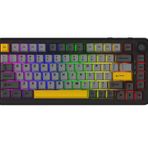 Coverzone Ajazz AK820 Max Plus Daydream Switch 3 Modlu Mekanik Oyun Klavyesi-8000 Mah Batarya RGB-Hot Swap (AK820 Max Plus - Siyah Sarı - DayDream)