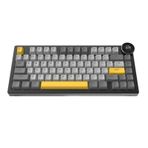 Coverzone Ajazz AK820 V2 White Peach Switch Kablosuz Manyetik Oyuncu Klavyesi 8K Hz 0.01mm RT 0.125ms Gecikme TFT Ekran 10000mAh RGB Bluetooth 5.0 2.4GHz USB-C (AK820 V2 - Black Gray Yellow)