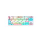 Coverzone Ajazz K870t Pro Kablosuz Hot Swap Mekanik Oyun Klavyesi-Rgb Beyaz - Blue Switch