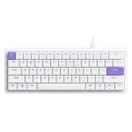 Coverzone AJAZZ NKL61 60% Mekanik Klavye 61 Tuş Düşük Profil Kablolu Kompakt Gaming ve Ofis Klavyesi Kırmızı Linear Switch 22 Tuş Anti Ghosting ABS Keycaps (NKL61 Beyaz Mor | Red Switch)