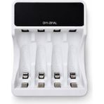 CoverZone Akıllı Pil Şarj Cihazı, 4 Yuvalı Aa ve Aaa Ni-Mh Pil Şarj Aleti, Usb-C 5V 2A Giriş, LCD Ekranlı Şarj Göstergesi, Otomatik Güç Kesme Özellikli Smart Charger | X-Level CH1-201AL