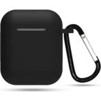 Coverzone Apple Airpods Kılıf Kancalı Silikon Siyah