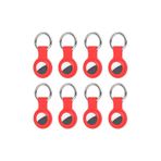 Coverzone Apple Airtag İle Uyumlu Anahtarlıklı Silikon Kılıf A010 Koruyucu Anahtarlık Kırmızı 8Lı Paket