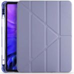 CoverZone Apple iPad 9.7 2017 Tofu Folding Kalem Tutacaklı Standlı Kılıf Mor