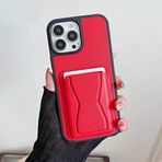 Coverzone Apple İphone 12 Pro ile uyumlu Kılıf Stand olabilen Deri Kılıf Kartlık Özellikli Emollient İphone 12 Pro ile uyumlu Cardsafe Kılıf Kırmızı