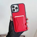 Coverzone Apple İphone 12 Pro Max ile uyumlu Kılıf Stand olabilen Deri Kılıf Kartlık Özellikli Emollient İphone 12 Pro Max ile uyumlu Cardsafe Kılıf Kırmızı