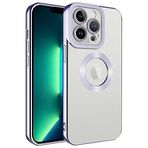 Coverzone Apple iPhone 13 Pro ile uyumlu Kılıf Kamera Korumalı Logo Gösteren Parlak renk kenar çizgileri ile şık bir tasarım Colored Z-Omega Kapak Lila