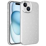 Coverzone Apple iPhone 15 Plus ile uyumlu Z-Jelly Kılıf Kamera Korumalı Simli Işılıtılı Renkli Parlak Silikon Kapak-Silver
