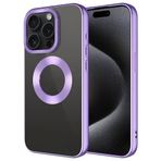 Coverzone Apple iPhone 15 Pro Max ile uyumlu Kılıf Kamera Korumalı Logo Gösteren Parlak renk kenar çizgileri ile şık bir tasarım Colored Z-Omega Kapak Lila