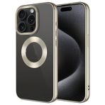 Coverzone Apple iPhone 15 Pro Max ile uyumlu Kılıf Kamera Korumalı Logo Gösteren Parlak renk kenar çizgileri ile şık bir tasarım Colored Z-Omega Kapak Titanyum