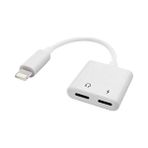 CoverZone Apple iPhone Lightning to Lightning Şarj Kulaklık Çoklayacı Konuşma Destekli Beyaz