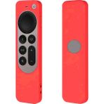 Coverzone Apple Tv 4K 2021 ile Uyumlu Kılıf Silikon Koruma Kumanda Koruma Kılıfı Tam Uyumlu - Kırmızı