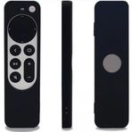 Coverzone Apple tv 4k 2021 ile Uyumlu Kılıf Silikon Koruma Kumanda Koruma Kılıfı Tam Uyumlu Siyah (Siyah)