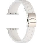 CoverZone Apple Watch 3 38-40 mm Metal Toka Delikli Ayarlanabilir Panoply Silikon Beyaz Kordon