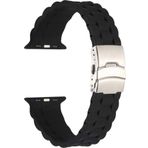 CoverZone Apple Watch 3 38-40 mm Metal Toka Delikli Ayarlanabilir Panoply Silikon Siyah Kordon