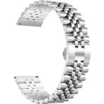 CoverZone Apple Watch 38 mm Gümüş Parlak Metal Klipsli Kordon