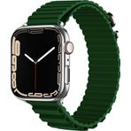 CoverZone Apple Watch 4 Uyumlu 42-44 mm Parçalı Çizgili Tasarım Denouement Kayış Koyu Yeşil Kordon