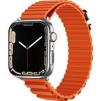 CoverZone Apple Watch 4 Uyumlu 42-44 mm Parçalı Çizgili Tasarım Denouement Kayış Turuncu Kordon