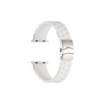 CoverZone Apple Watch 5 38-40 mm Uyumlu Metal Toka Delikli Panoply Silikon Beyaz Kordon