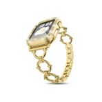 CoverZone Apple Watch 5 44 mm Dias Metal Halkalı Tasarım Gold Kordon