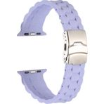 CoverZone Apple Watch 6 Lila 38-40 mm İle Uyumlu Metal Toka Delikli Ayarlanabilir Panoply Silikon Kordon