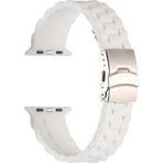 CoverZone Apple Watch 6 Siyah 38-40 mm İle Uyumlu Metal Toka Delikli Ayarlanabilir Panoply Silikon Kordon