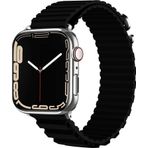 CoverZone Apple Watch 6 Uyumlu 42-44 mm Parçalı Çizgili Tasarım Denouement Kayış Siyah Kordon