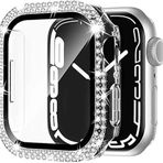 Coverzone Apple Watch ile Uyumlu Series 10 Taşlı Yüzey Şeffaf Taşlı Kasa Koruyucu Ekranı Tam Kapatan Silikon Yapılı Ekran Koruma Apple Watch ile uyumlu Series 10 Ekran Koruyucu Şeffaf (42mm)
