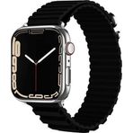 CoverZone Apple Watch Ultra Uyumlu 49 mm Parçalı Çizgili Tasarım Denouement Kayış Siyah Kordon