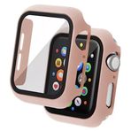 Coverzone Apple Watch uyumlu 360 Derece Koruma Watch Seri 1 2 3 4 5 6 7 8 SE Ultra 38mm 40mm 42mm 44mm Kasa ve Ekran Koruyucu (38mm Pembe)