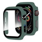 Coverzone Apple Watch uyumlu 360 Derece Koruma Watch Seri 1 2 3 4 5 6 7 8 SE Ultra 38mm 40mm 42mm 44mm Kasa ve Ekran Koruyucu (42mm Koyu Yeşil)