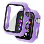 Coverzone Apple Watch uyumlu 360 Derece Koruma Watch Seri 1 2 3 4 5 6 7 8 SE Ultra 38mm 40mm 42mm 44mm Kasa ve Ekran Koruyucu (42mm Pastel Mor)