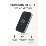 Coverzone Bluetooth 5.0 2-in-1 Ses Verici Alıcı – AUX TX/RX Kablosuz Müzik Adaptörü TV/PC/Araç | ZR1137