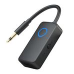 Coverzone Bluetooth 5.4 Ses Alıcı & Verici – 2’si 1 Arada AUX Adaptör, 3.5mm Jak, USB-C Şarj, 15m Kablosuz Menzil, 180mAh Batarya, Araç & Ev Hoparlör için Kablosuz Müzik Adaptörü | M30