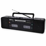 Coverzone Bluetooth Destekli AM/FM/SW 3 Bant Radyo USB TF MP3 Çalar Çift Kasetli Şarj Edilebilir Bataryalı AC/DC Taşınabilir Ses Sistemi | PX-888BT