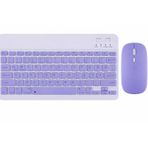 Coverzone Bluetooth Özellikli Şarjlı Klavye ve Pilli Mouse Seti Kablosuz Bağlantılı Kompakt Tasarım Günlük Ofis Ev Çalışma ve Bilgisayar Kullanımı İçin Klavye Mouse Seti 25cm x 15cm (Mor)