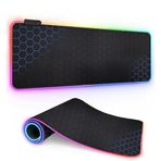 Coverzone Büyük Oyuncu RGB Mousepad ve Klavye Pad Mavi Altıgen Desenli Blue Hex Tasarım Işıklı 70cm x 30cm Mouse Pad