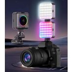 Coverzone Cep Telefonu Çakarlı Dolgu Işık, Canlı Yayın Için Mini Taşınabilir Kısılabilir Yüksek Parlaklık RGB Selfie Işık Paneli, Kıskaçlı Telefon ve Notebook Tutucu, YouTuber Yayıncı Işığı D12S