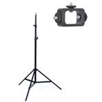 Coverzone Cep Telefonu Montaj Adaptörü, Canlı Yayın/Fotoğrafçılık Işık Yayıncı Için Vidalı Evrensel Cep Telefonu Tutucu, Cep Telefonu için Tripod (O-STD1 Montaj Adaptörü + Tripod)