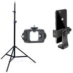 Coverzone Cep Telefonu Montaj Adaptörü, Canlı Yayın/Fotoğrafçılık Işık Yayıncı Için Vidalı Evrensel Cep Telefonu Tutucu, Cep Telefonu için Tripod (O-STD1 Tutucu + Tripod)