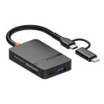 Coverzone Çoklayıcı Adaptör 8 in 1 Lightning/Type-c To USB A, SD TF MS/Macbook uyumlu Çevirici Adaptör Çok Portlu Çoklayıcı 8 in 1 USB HUB ADS-315