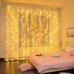 Coverzone Dekoratif Gün Işığı Perde LED Işık Zinciri –Fişli Animasyonlu Yılbaşı ve Parti Aydınlatması Ev Oda Balkon Pencere Düğün ve Doğum Günü Süslemeleri için Sıcak Işık Perde Lamba (3x2 Metre)